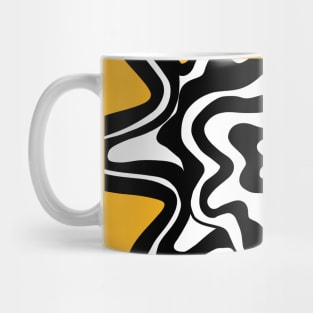 Topographic Contour Fluid Line Art Graphic Black on White Mug